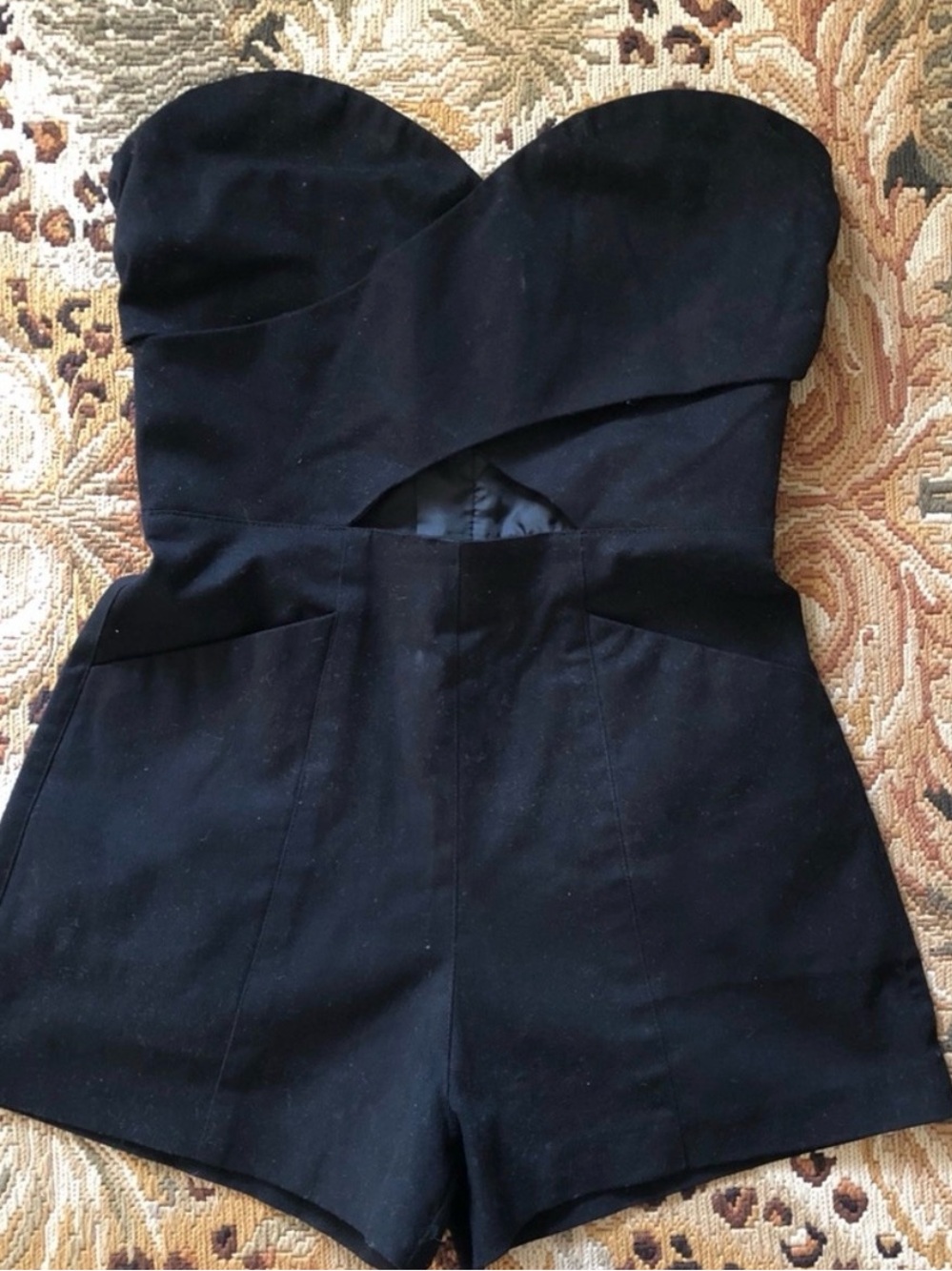 H&M Black Strapless Cutout Romper